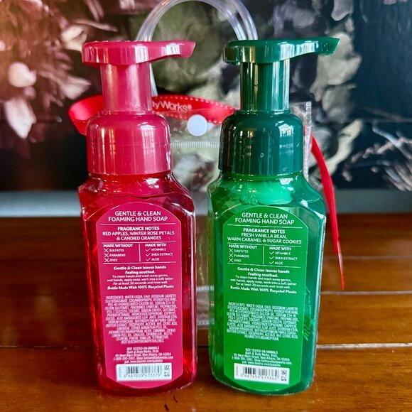 NEW 3-Pc WINTER CANDY APPLE & VANILLA BEAN NOEL Foaming Hand Soap BBW in Bag - Picture 3 of 3